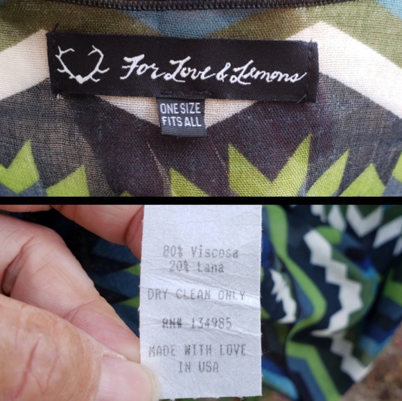 One Size XL 1X women FOR LOVE & LEMON shirt boho semi-sheer - Picture 6 of 8